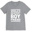 world's okayest boyfriend couple love funny V-Neck Tee