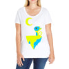 moon cat Ladies Curvy T-Shirt