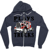 plays with trucks family matching Zipper Hoodie