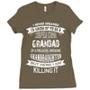 Super Cool Grandad Of A Freaking Awesome Granddaughter Ladies Fitted T-Shirt