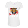 Girl Power White Write Maternity Scoop Neck T-shirt