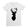 deer skull christmas Ladies Fitted T-Shirt