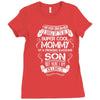 Super Cool Mommy Of A Freaking Awesome Son Ladies Fitted T-Shirt