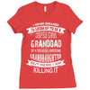 Super Cool Granddad Of A Freaking Awesome Granddaughter Ladies Fitted T-Shirt