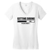 getting drunk please wait Women's V-Neck T-Shirt