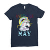 unicorns are born in may cute unicorn Ladies Fitted T-Shirt
