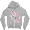 dachshund floral Zipper Hoodie