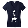 duck duck moose funny Women's V-Neck T-Shirt