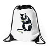 radioactive cat Drawstring Bags