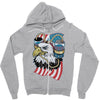 beer eagle graphic Zipper Hoodie