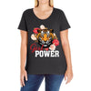 Girl Power White Write Ladies Curvy T-Shirt