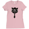grumpy hipster cat Ladies Fitted T-Shirt