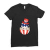 4th of July Peeking Baby Inside Egg Ladies Fitted T-Shirt