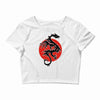 sun dragon with pearl   black red white Crop Top