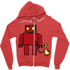 bird powered robot Zipper Hoodie