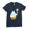 totoro sunflower Ladies Fitted T-Shirt