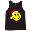 smiley face wears santa hat merry christmas Tank Top