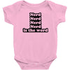 nerd is the word Baby Onesie