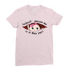 May Peeking Out Baby Girl Ladies Fitted T-Shirt