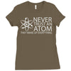 science tshirt never trust an atom Ladies Fitted T-Shirt