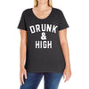 Drunk And High Ladies Curvy T-Shirt