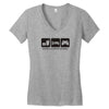 eat sleep game Women's V-Neck T-Shirt