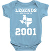 legends are born in 2001 hoodie 9 Baby Onesie