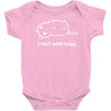 i can't adult today white logo Baby Bodysuit