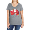 lung cancer awaneress Ladies Curvy T-Shirt