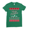 merry christmas ugly christmas sweater Ladies Fitted T-Shirt