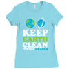 keep earth clean it's not uranus kawaii planets Ladies Fitted T-Shirt