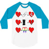 ls lesbian full heart 3/4 Sleeve Shirt