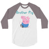 peppa pig brother pig 3/4 Sleeve Shirt