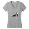 stop following me monkey Women's V-Neck T-Shirt