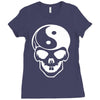 yin yang skull (2) Ladies Fitted T-Shirt