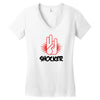 offensive t shirt shocker 3 fingers rude tee funny shirt Women's V-Neck T-Shirt