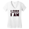 i code therefore i am Women's V-Neck T-Shirt
