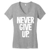 never give up 2 Women's V-Neck T-Shirt