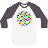 funny girly colorful patterns mustaches 3/4 Sleeve Shirt