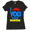 moustache you to be my valentine Ladies Fitted T-Shirt