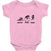 swim bike and run Baby Bodysuit