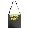pizza slut funny diet gym workout new Adjustable Strap Totes
