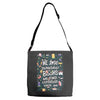 we lose ourselves in books Adjustable Strap Totes