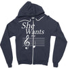 she wants the d black Zipper Hoodie