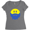 bearded smiley face Women's Triblend Scoop T-shirt
