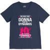 Donna And Dynamos White Letter V-Neck Tee