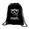 meh tees Drawstring Bags