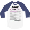 June Girl Facts Cancer 3/4 Sleeve Shirt