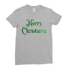 merry christmas green glitter Ladies Fitted T-Shirt