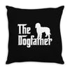 the dogfather labradoodle white Throw Pillow